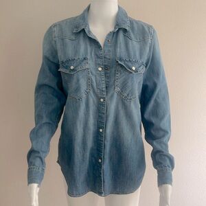 GAP Blue Denim Button Down Shirt